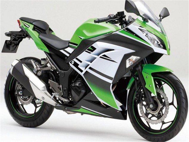 Mejores Carenados Moto Kawasaki Ninja 300 EX300R 2013-2024 - Verde Blanco Negro Raya