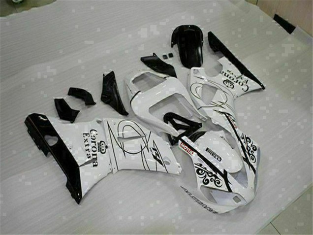 Mejores Carenados Moto Yamaha YZF R1 2000-2001 - Blanco Negro Corona Extra