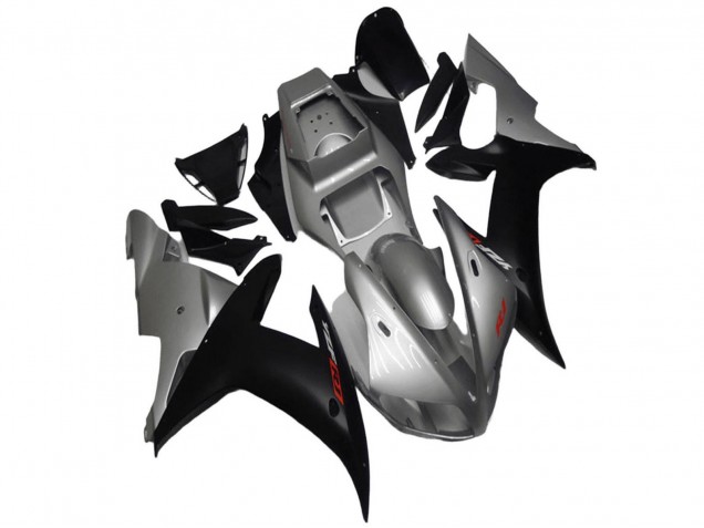 Mejores Carenados Moto Yamaha YZF R1 2002-2003 - Plata Negro Mate