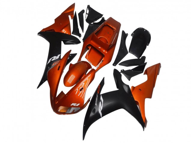 Mejores Carenados Moto Yamaha YZF R1 2002-2003 - Naranja Negro Mate
