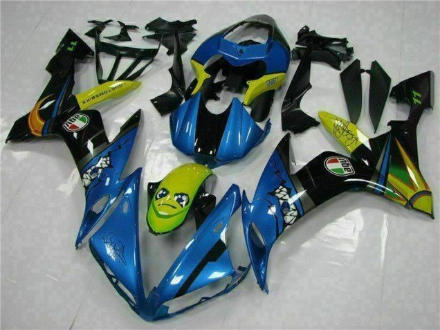 Mejores Carenados Moto Yamaha YZF R1 2004-2006 - Azul Amarillo Tiburón