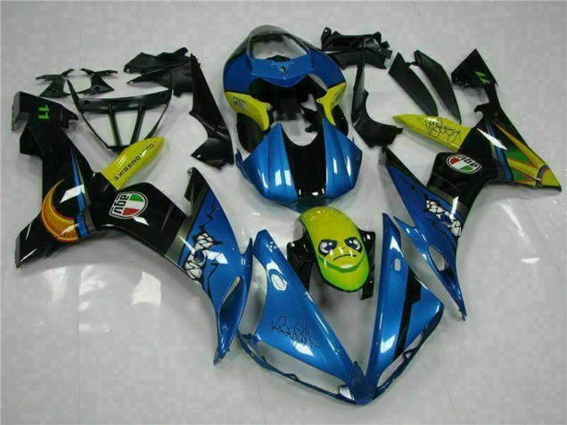 Mejores Carenados Moto Yamaha YZF R1 2004-2006 - Azul Amarillo Tiburón