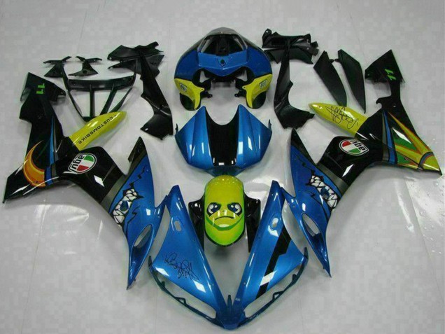 Mejores Carenados Moto Yamaha YZF R1 2004-2006 - Azul Amarillo Tiburón