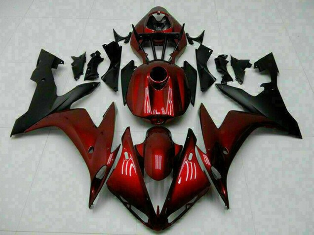 Mejores Carenados Moto Yamaha YZF R1 2004-2006 - Rojo Granate Negro Mate