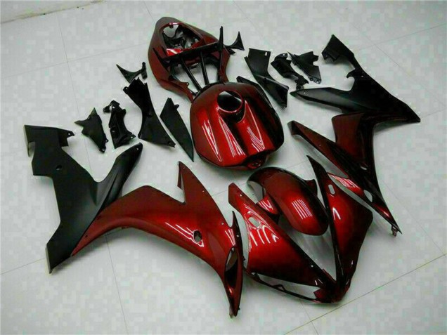 Mejores Carenados Moto Yamaha YZF R1 2004-2006 - Rojo Granate Negro Mate