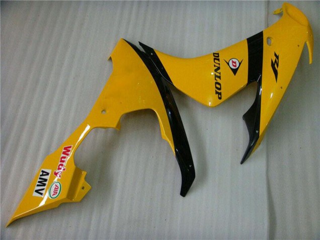 Mejores Carenados Moto Yamaha YZF R1 2004-2006 - Amarillo Negro Brillante Dunlop 50