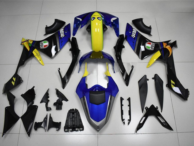 Mejores Carenados Moto Yamaha YZF R1 2007-2008 - Azul Amarillo Negro Tiburón
