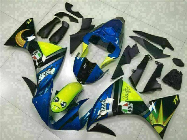Mejores Carenados Moto Yamaha YZF R1 2009-2011 - Azul Amarillo Tiburón