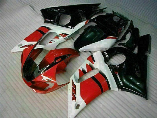 Mejores Carenado Moto Yamaha YZF R6 1998-2002 - Blanco Rojo Negro Brillante