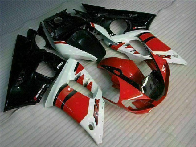 Mejores Carenado Moto Yamaha YZF R6 1998-2002 - Blanco Rojo Negro Brillante