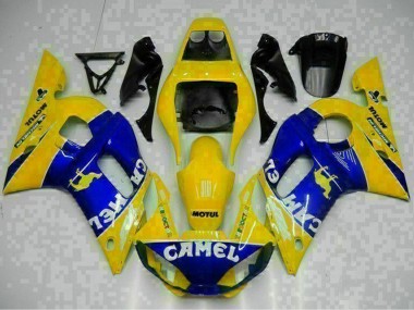 Mejores Carenados Moto Yamaha YZF R6 1998-2002 - Amarillo Azul Blanco Camello Motul
