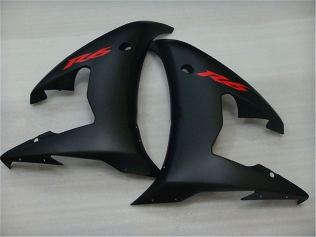 Mejores Carenados Moto Yamaha YZF R6 2003-2004 - Negro Brillante Negro Mate Rojo Calcomanías