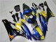 Mejores Carenados Moto Yamaha YZF R6 2006-2007 - Azul Amarillo Negro Brillante Tiburón