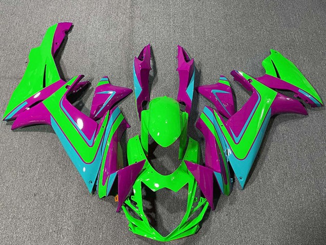 Mejores Carenados Moto Suzuki GSXR 600 / GSXR 750 2011-2024 - Verde Magenta Azul Claro