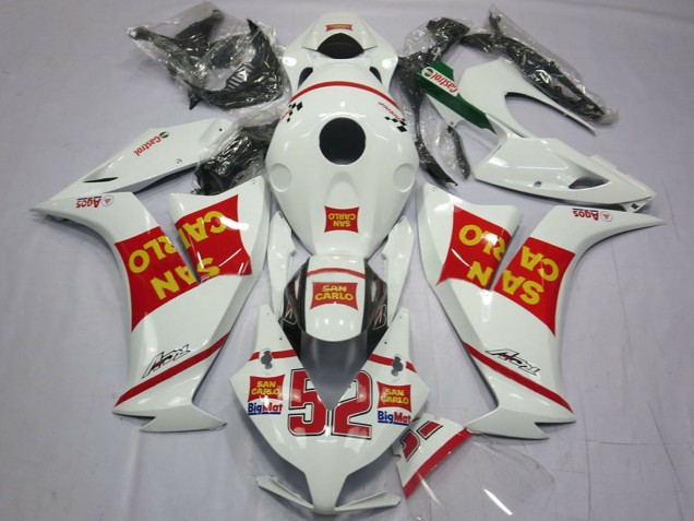 Mejores Carenados Moto Honda CBR1000RR 2012-2016 - Blanco Rojo Amarillo San Carlo