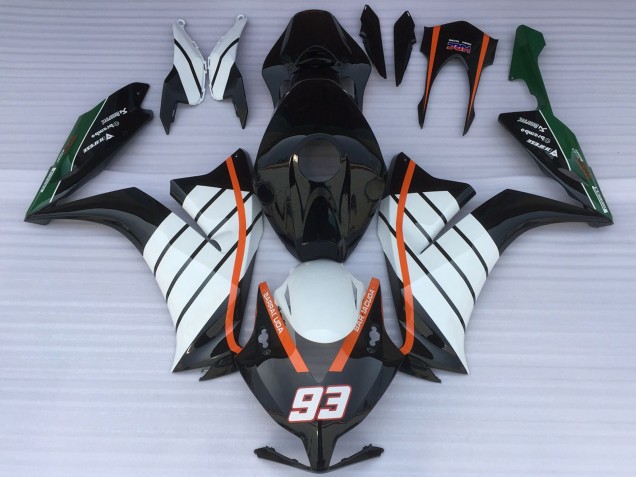 Mejores Carenados Moto Honda CBR1000RR 2012-2016 - Blanco Naranja Negro Brillante Baracuda 93