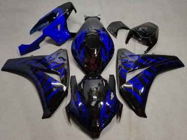 Mejores Carenados Moto Honda CBR1000RR 2008-2011 - Negro Brillante Azul Llama