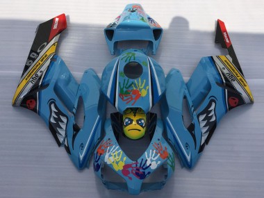Mejores Carenados Moto Honda CBR1000RR 2004-2005 - Azul Amarillo Negro Rojo Tiburón
