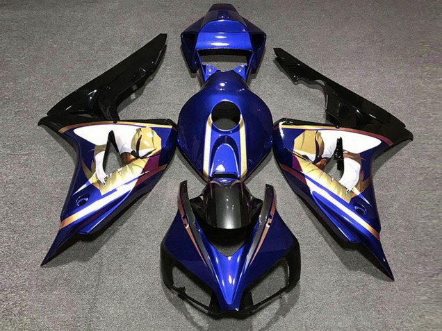 Mejores Carenados Moto Honda CBR1000RR 2006-2007 - Azul Blanco Oro Negro Brillante