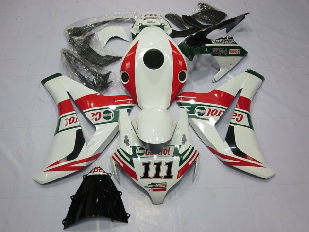 Mejores Carenados Moto Honda CBR1000RR 2008-2011 - Blanco Rojo Verde Castrol 111