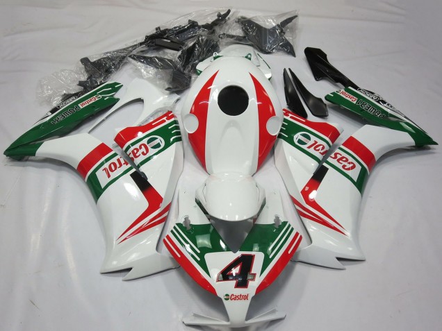 Mejores Carenados Moto Honda CBR1000RR 2012-2016 - Blanco Rojo Verde Castrol 4