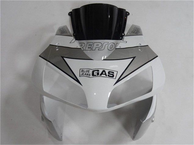Mejores Carenado Moto Honda CBR600RR 2003-2004 - Blanco Plata Negro Repsol