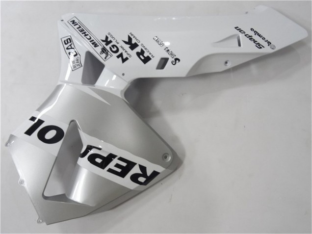 Mejores Carenado Moto Honda CBR600RR 2003-2004 - Blanco Plata Negro Repsol