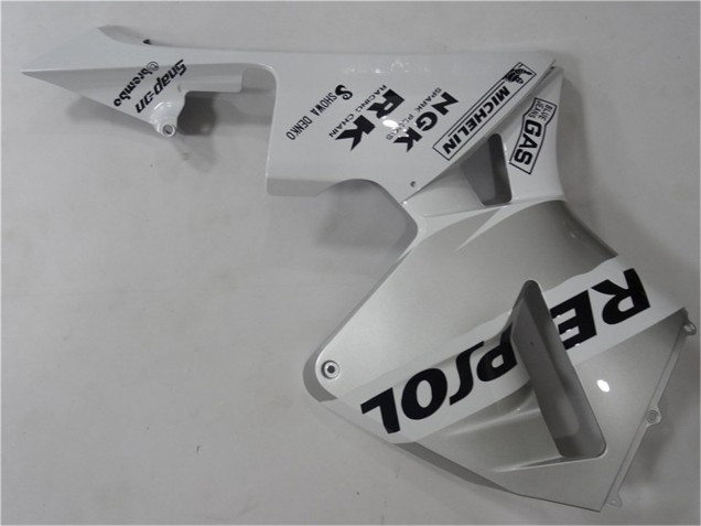 Mejores Carenado Moto Honda CBR600RR 2003-2004 - Blanco Plata Negro Repsol