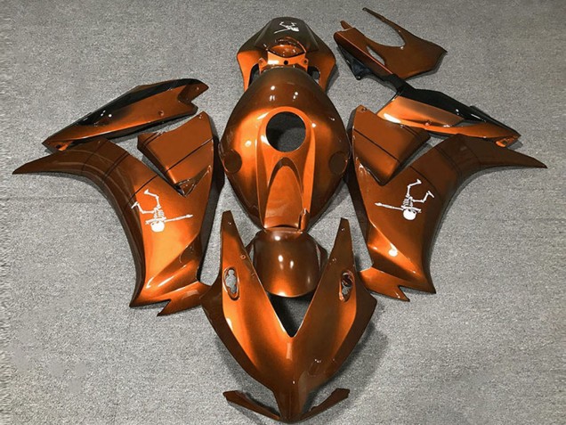 Mejores Carenados Moto Honda CBR1000RR 2012-2016 - Naranja Profundo Negro Brillante