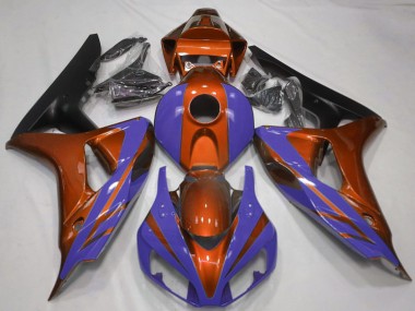 Mejores Carenados Moto Honda CBR1000RR 2006-2007 - Naranja Azul Negro Mate