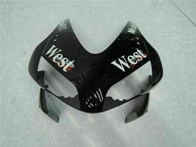Mejores Carenados Moto Honda CBR600RR 2003-2004 - Negro Brillante Blanco West Mobil