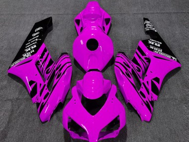 Mejores Carenados Moto Honda CBR1000RR 2004-2005 - Rosa Negro Brillante Llama