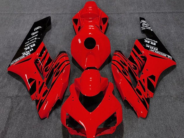 Mejores Carenados Moto Honda CBR1000RR 2004-2005 - Rojo Negro Brillante Llama