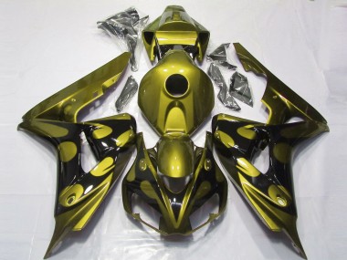 Mejores Carenados Moto Honda CBR1000RR 2006-2007 - Amarillo Brillante Negro Brillante Llama