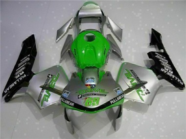 Mejores Carenado Moto Honda CBR600RR 2003-2004 - Plata Verde Negro Brillante
