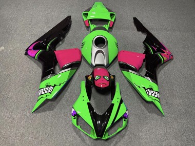 Mejores Carenados Moto Honda CBR1000RR 2006-2007 - Verde Plata Rosa Negro Brillante Tiburón