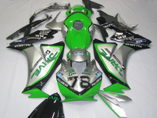 Mejores Carenados Moto Honda CBR1000RR 2012-2016 - Plata Verde Negro Brillante
