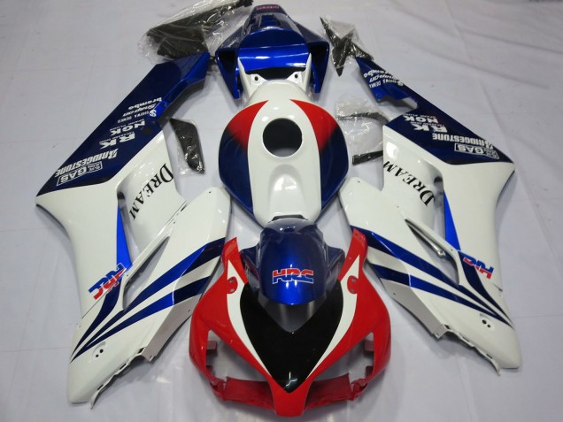 Mejores Carenados Moto Honda CBR1000RR 2004-2005 - Blanco Azul Rojo HRC OEM Estilo Dream