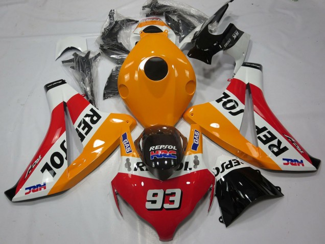 Mejores Carenados Moto Honda CBR1000RR 2008-2011 - Naranja Blanco Rojo Negro Brillante Repsol 93