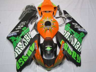 Mejores Carenados Moto Honda CBR1000RR 2004-2005 - Naranja Verde Negro Mate Rossi