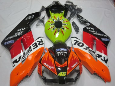 Mejores Carenados Moto Honda CBR1000RR 2004-2005 - Verde Lima Naranja Blanco Rojo Negro Brillante Rossi Repsol