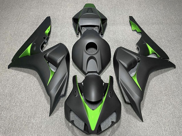 Mejores Carenados Moto Honda CBR1000RR 2006-2007 - Negro Mate Verde