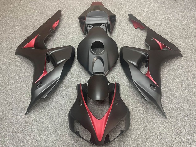 Mejores Carenados Moto Honda CBR1000RR 2006-2007 - Negro Mate Rojo