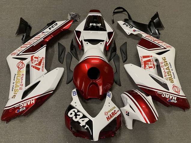 Mejores Carenados Moto Honda CBR1000RR 2004-2005 - Blanco Rojo Musashi 634