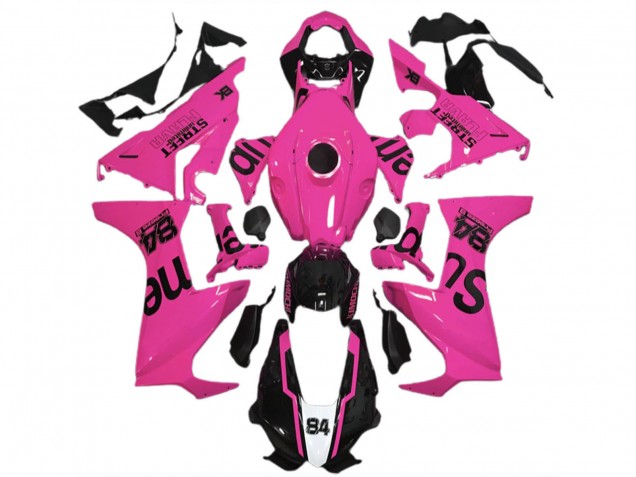 Mejores Carenados Moto Honda CBR1000RR 2017-2023 - Rosa Negro Brillante Street Flava