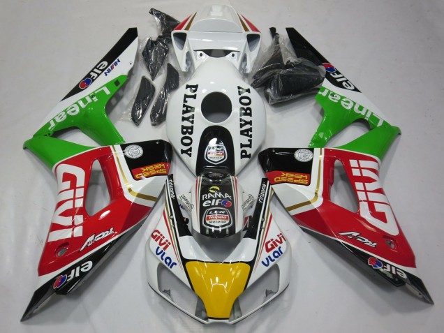 Mejores Carenados Moto Honda CBR1000RR 2006-2007 - Blanco Rojo Verde Amarillo Negro Givi PlayBoy