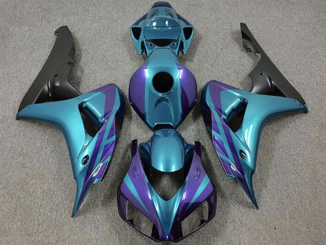 Mejores Carenados Moto Honda CBR1000RR 2006-2007 - Púrpura Emerald Negro Mate