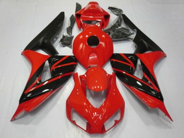Mejores Carenados Moto Honda CBR1000RR 2006-2007 - Rojo Negro Brillante Negro Mate