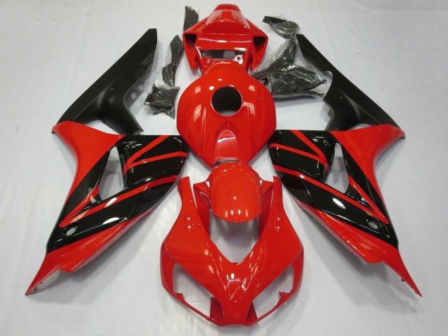 Mejores Carenados Moto Honda CBR1000RR 2006-2007 - Rojo Negro Brillante Negro Mate