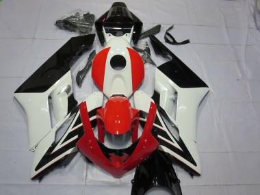 Mejores Carenados Moto Honda CBR1000RR 2004-2005 - Blanco Rojo Negro Brillante Raya